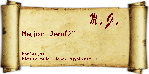 Major Jenő névjegykártya