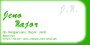jeno major business card